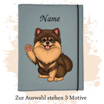 Dokumentenhülle für die Hunderasse Spitz braun tan